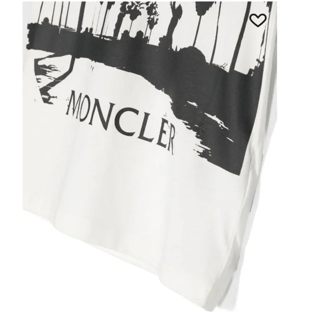 Moncler Graphic Print Cotton Tee, White, XS/S - Picture 2 of 8